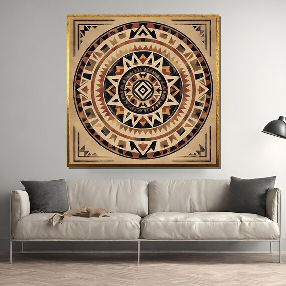 Boho Tribal Mandala Poster, Vintage Southwestern Decor