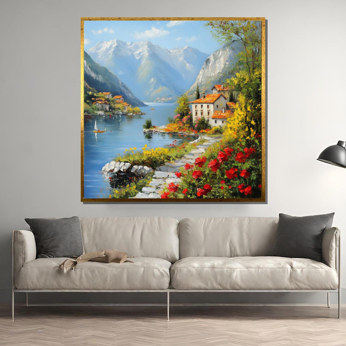 Colorful Lake - Minimalist Mountain Art Print