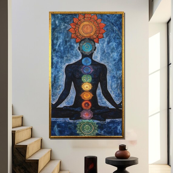 Chakra Meditation Poster, Spiritual Energy Centers