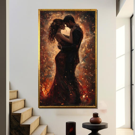 Romantic Dance Couple, Passionate Love Art Print