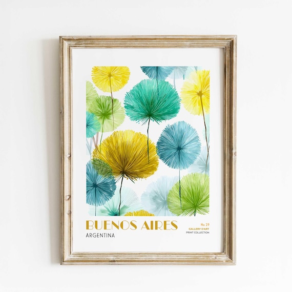 Buenos Aires Argentina Colorful Leaf Bloom Modern Botanical Poster