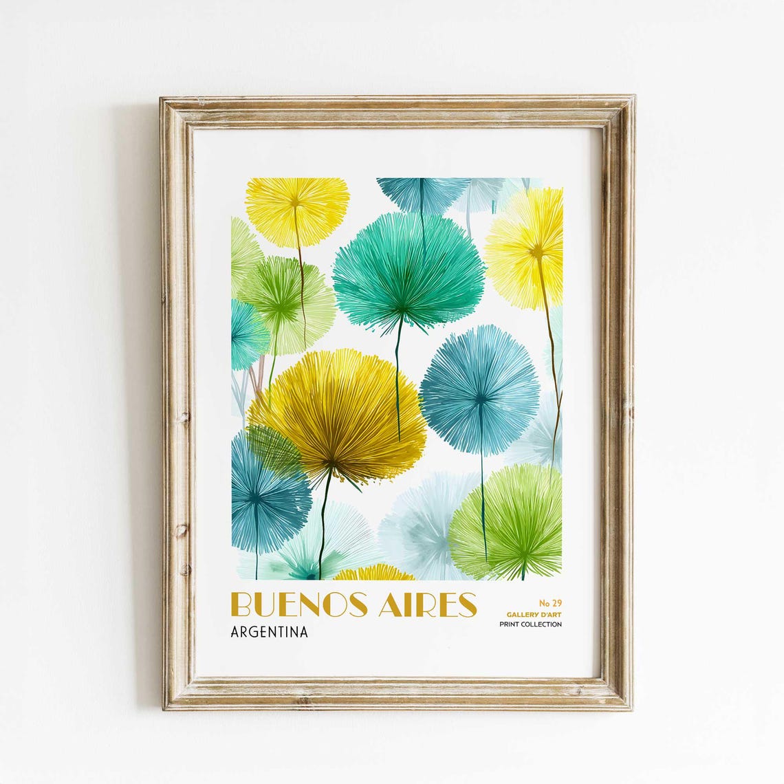 Buenos Aires Argentina Colorful Leaf Bloom Modern Botanical Poster
