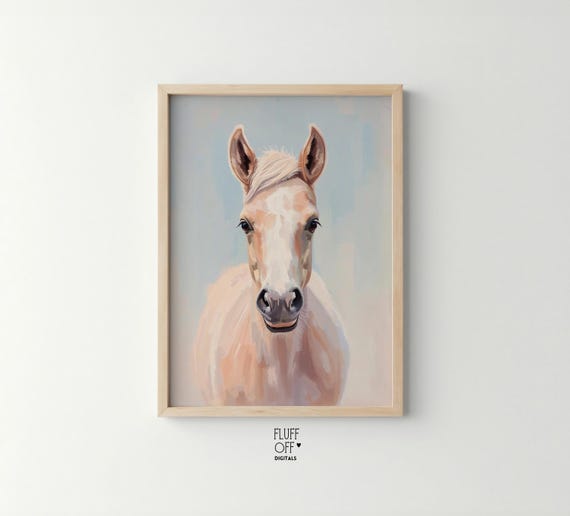Palomino Horse Portrait, Minimalist Wall Art Print
