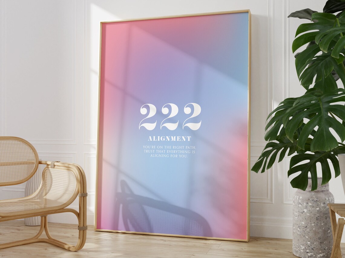 Angel Number 222 Gradient Aura Art Print