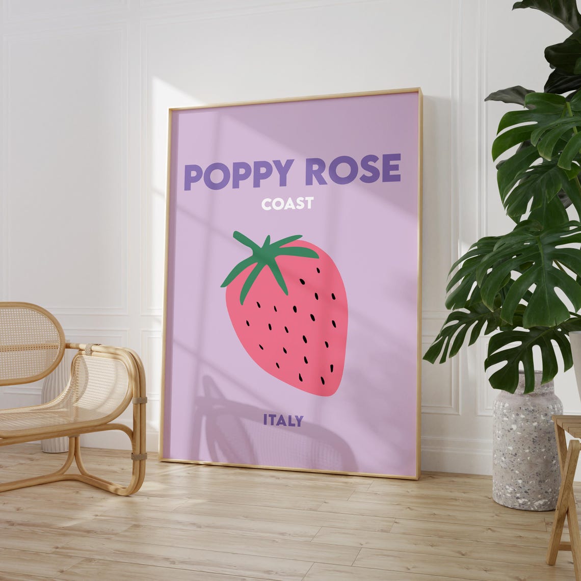 Custom Poppy Rose Floral Art Print
