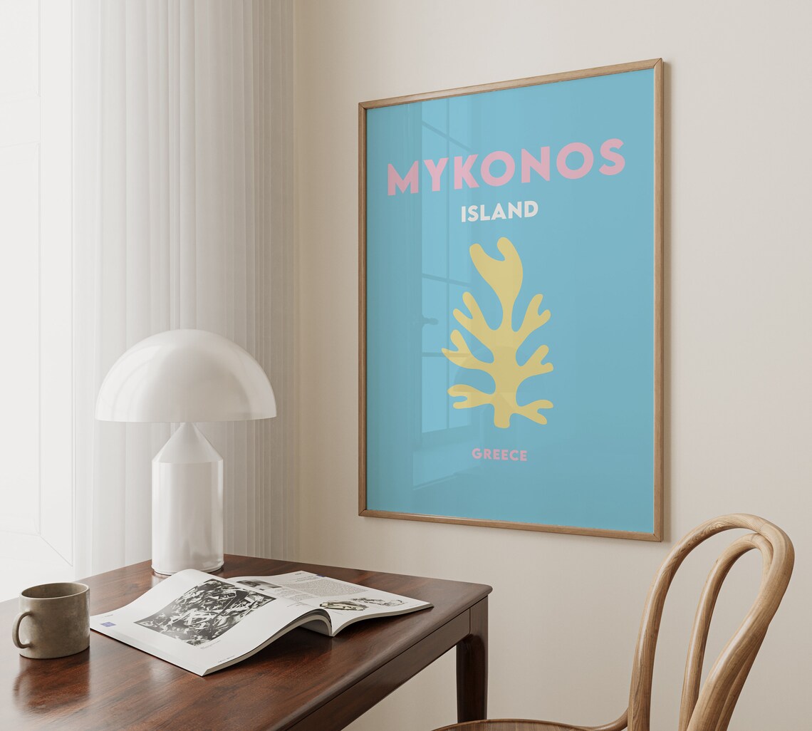 Mykonos Minimalist Travel Poster, Greece Print - Image 5