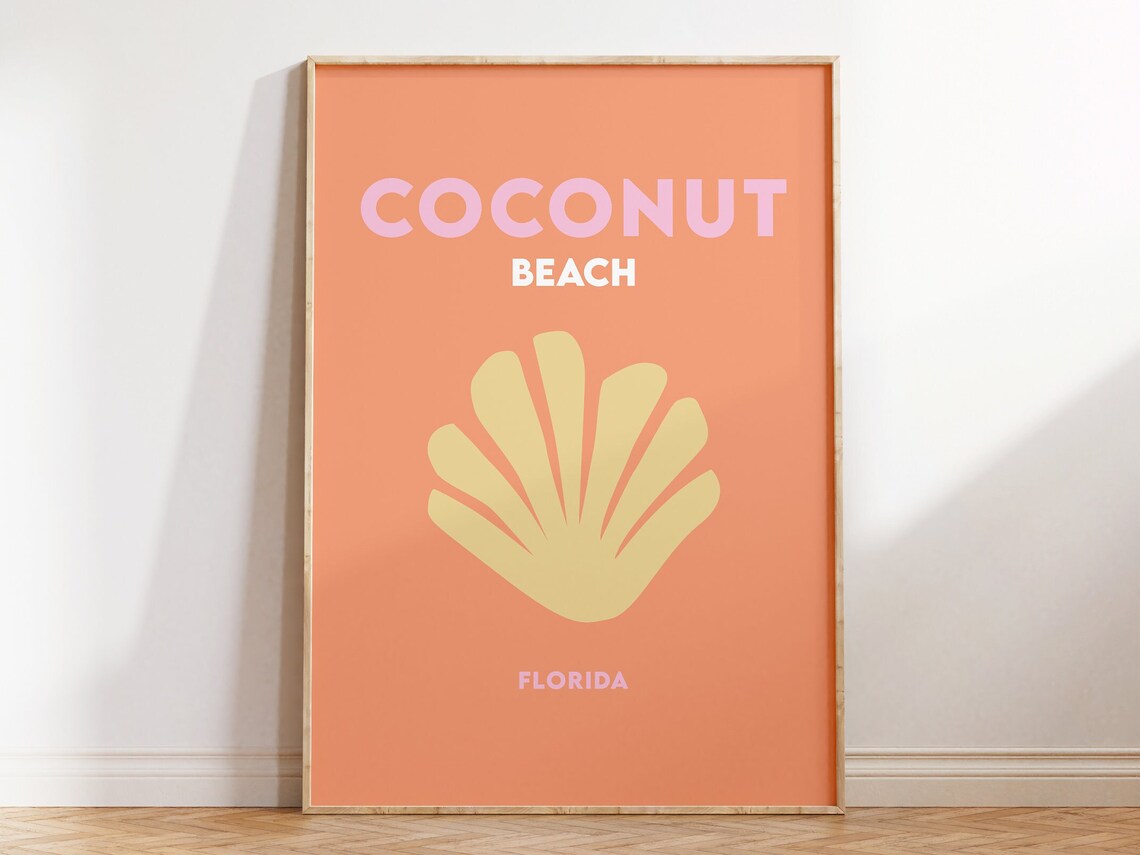 Coconut Beach Minimalist Florida Travel Poster - Image 4