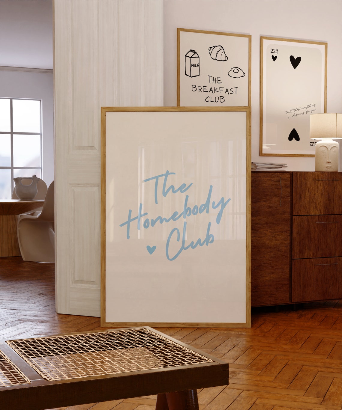 The Homebody Club Sky Blue Heart Flowing Script Calm Decor Poster - Image 2
