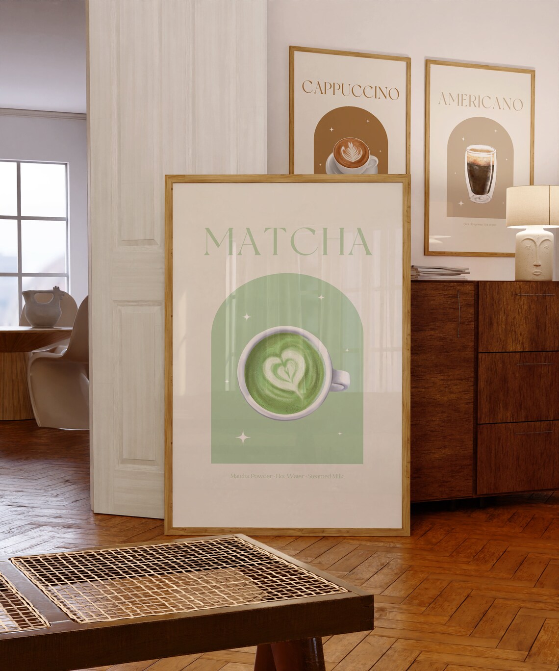 Iced Matcha Poster Print for Kitchen Coffee Nook