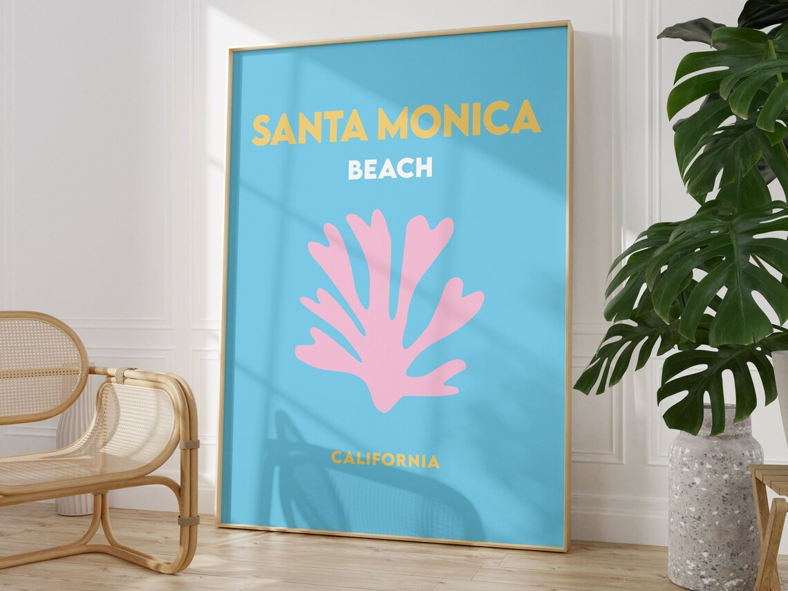 Santa Monica Beach Minimalist Travel Poster