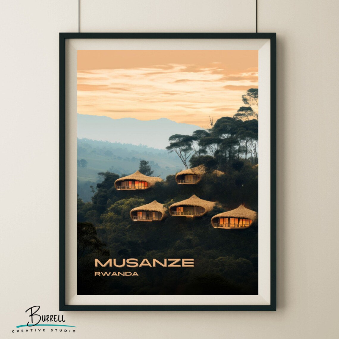 Musanze Rwanda Bisate Lodge Travel Poster