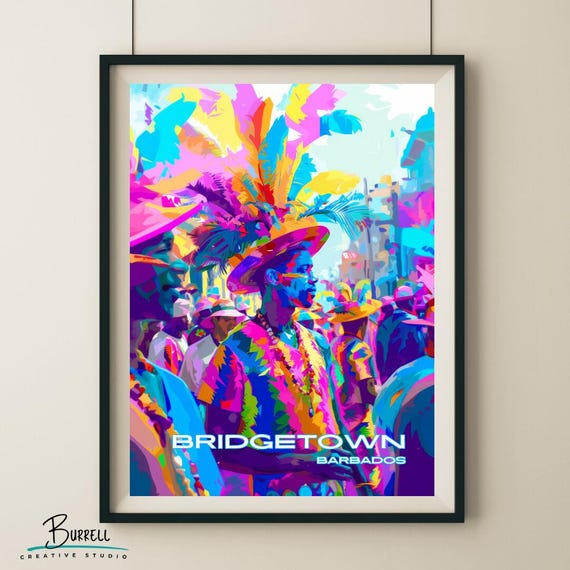 Bridgetown Barbados Cropover Travel Poster Wall Art Poster Print