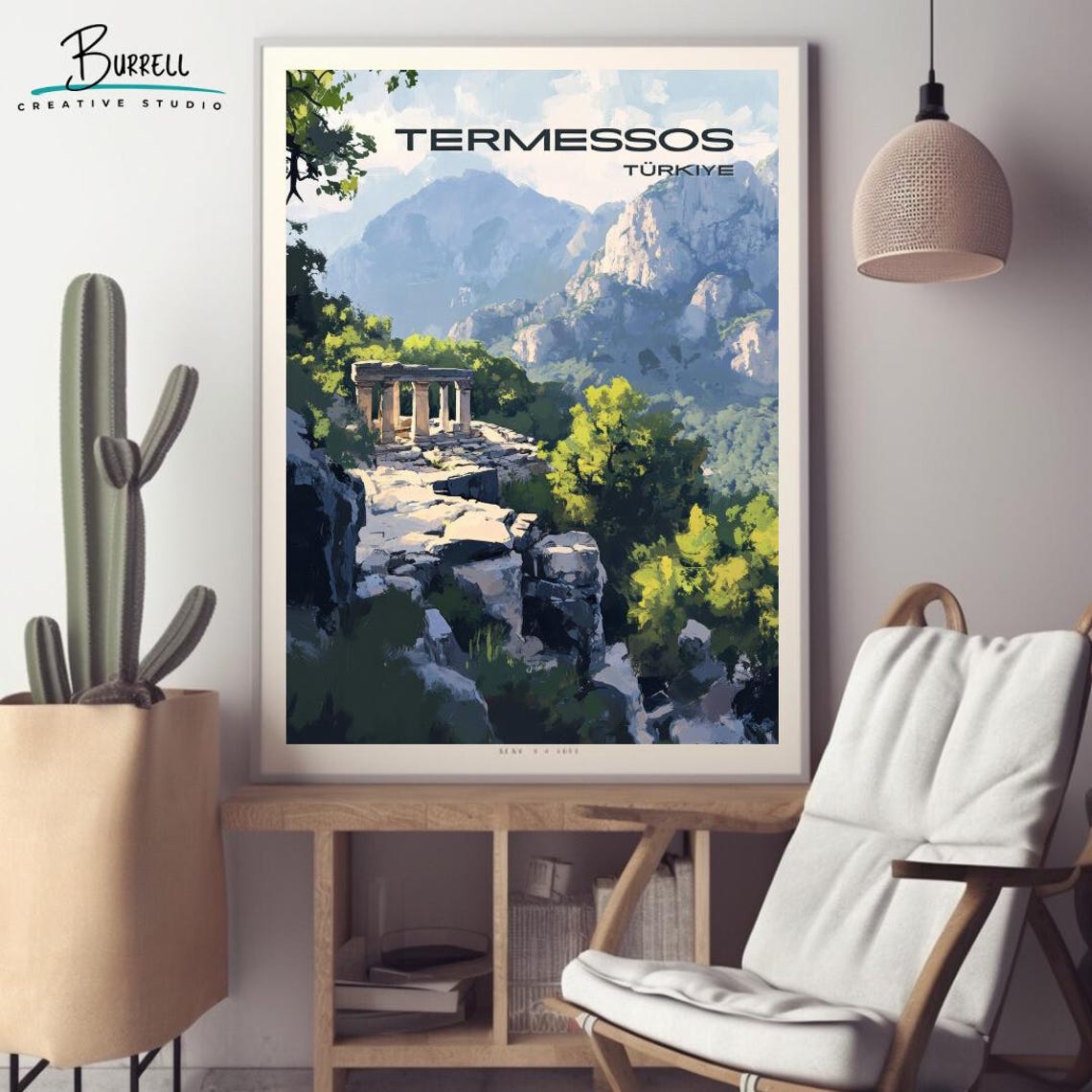 Termessos Turkiye Ancient Ruins Pine Forest Mountain Scenery Poster - Image 2
