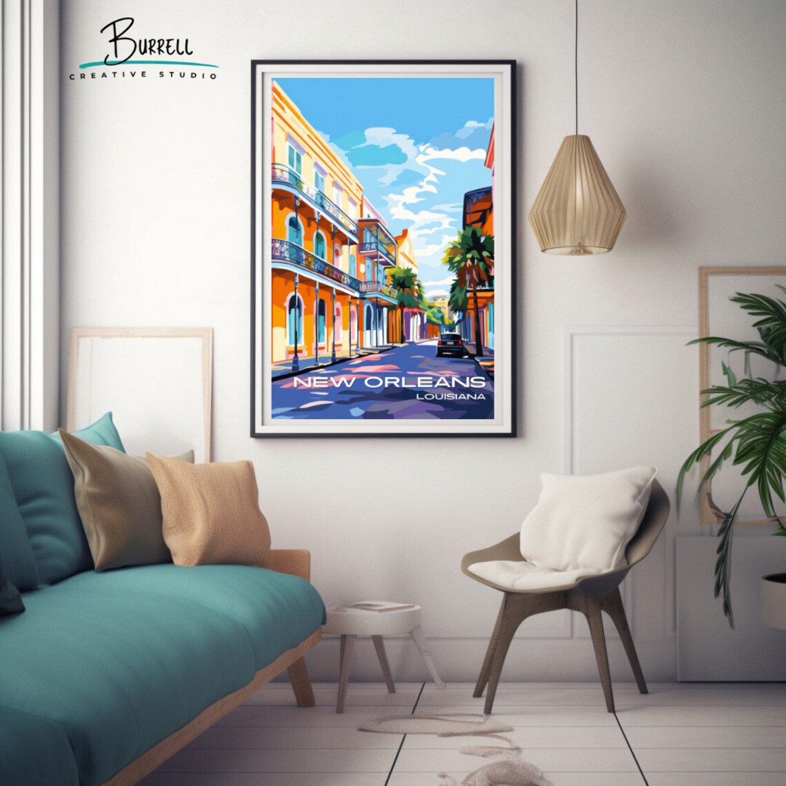 New Orleans Louisiana French Quarters Travel Poster - Image 3