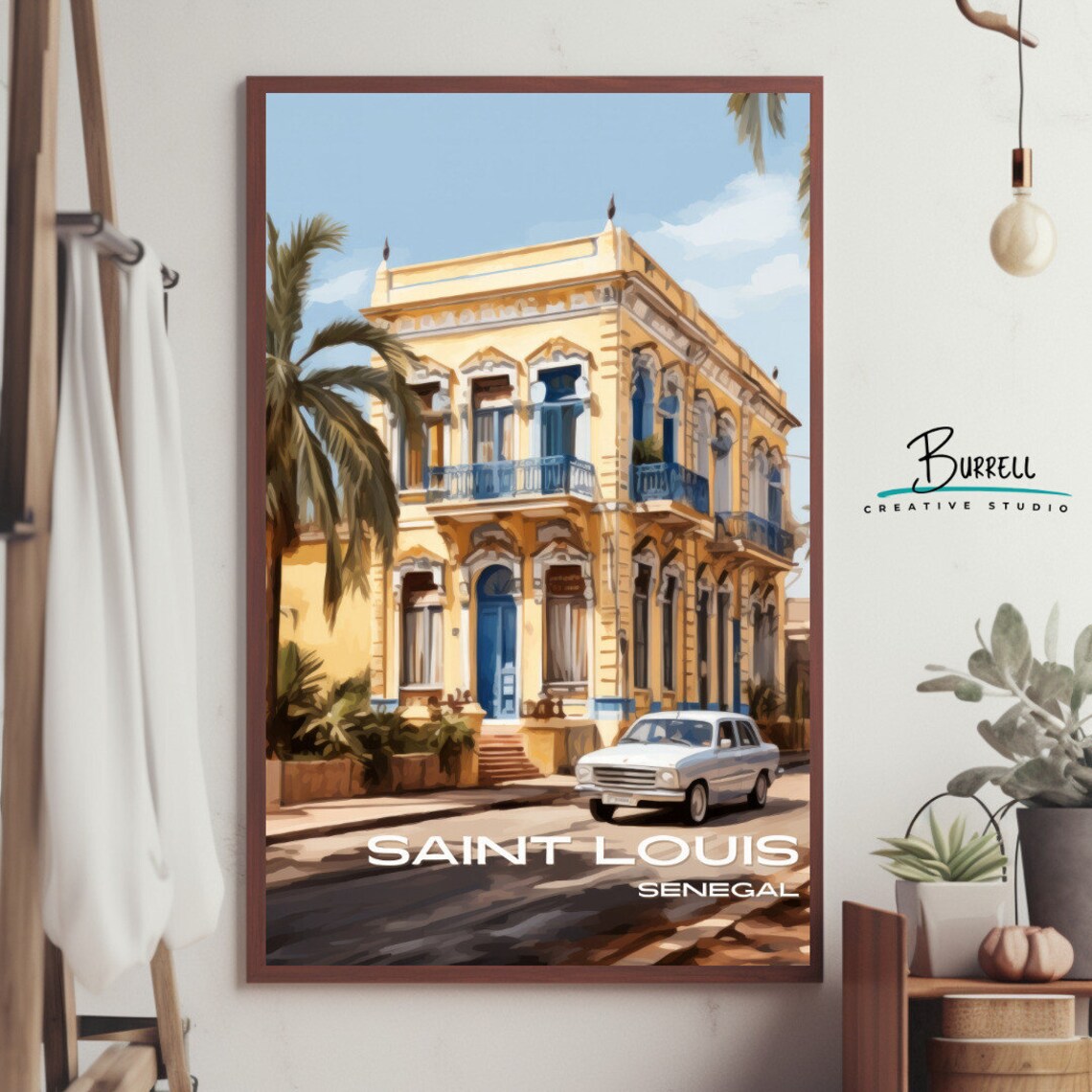 Saint Louis Senegal Colonial Architecture Travel Poster - Image 4