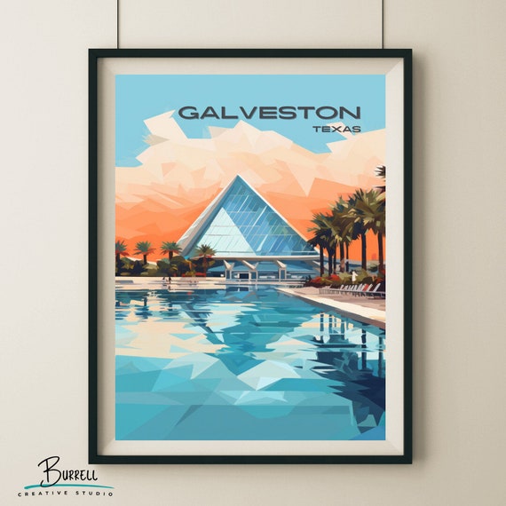 Galveston Texas Moody Gardens Travel Poster Wall Art Poster Print