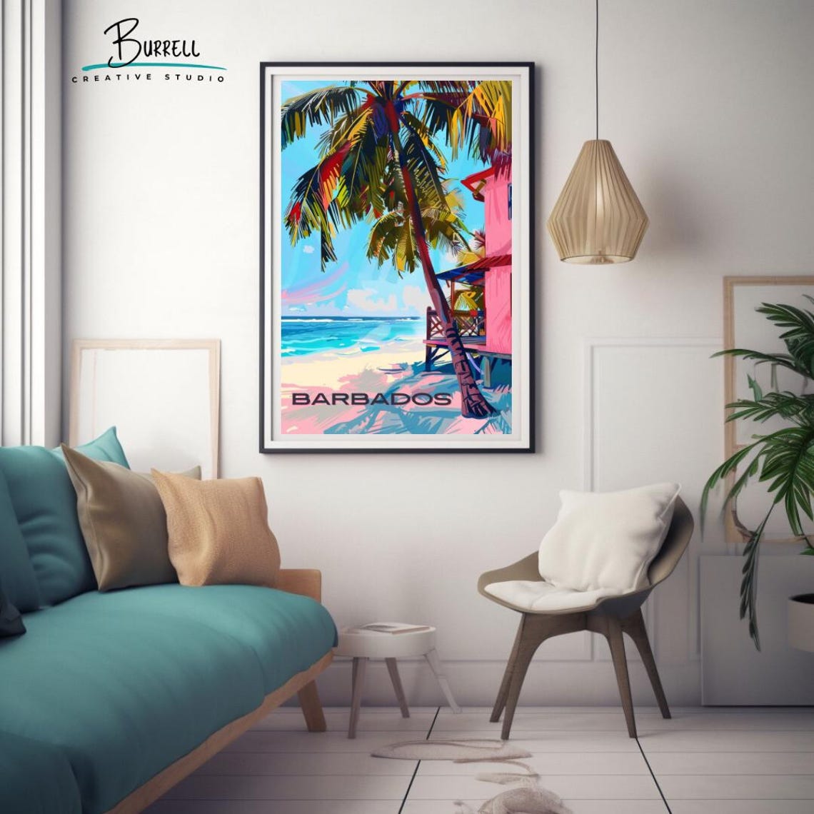 Bridgetown Barbados Beach Life Travel Poster Wall Art Poster Print - Image 3