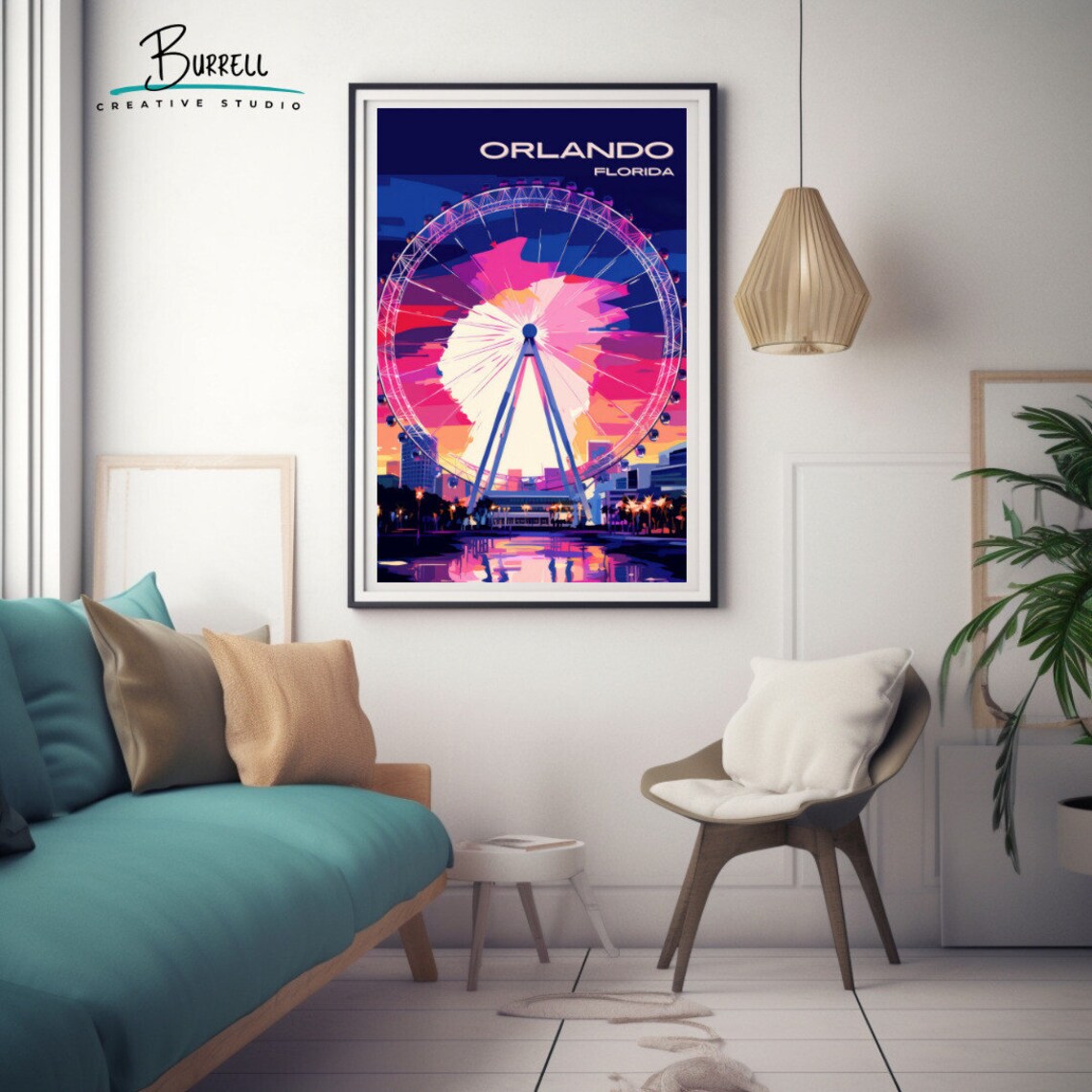 Orlando Florida Eye Travel Poster, Travel Poster - Image 3