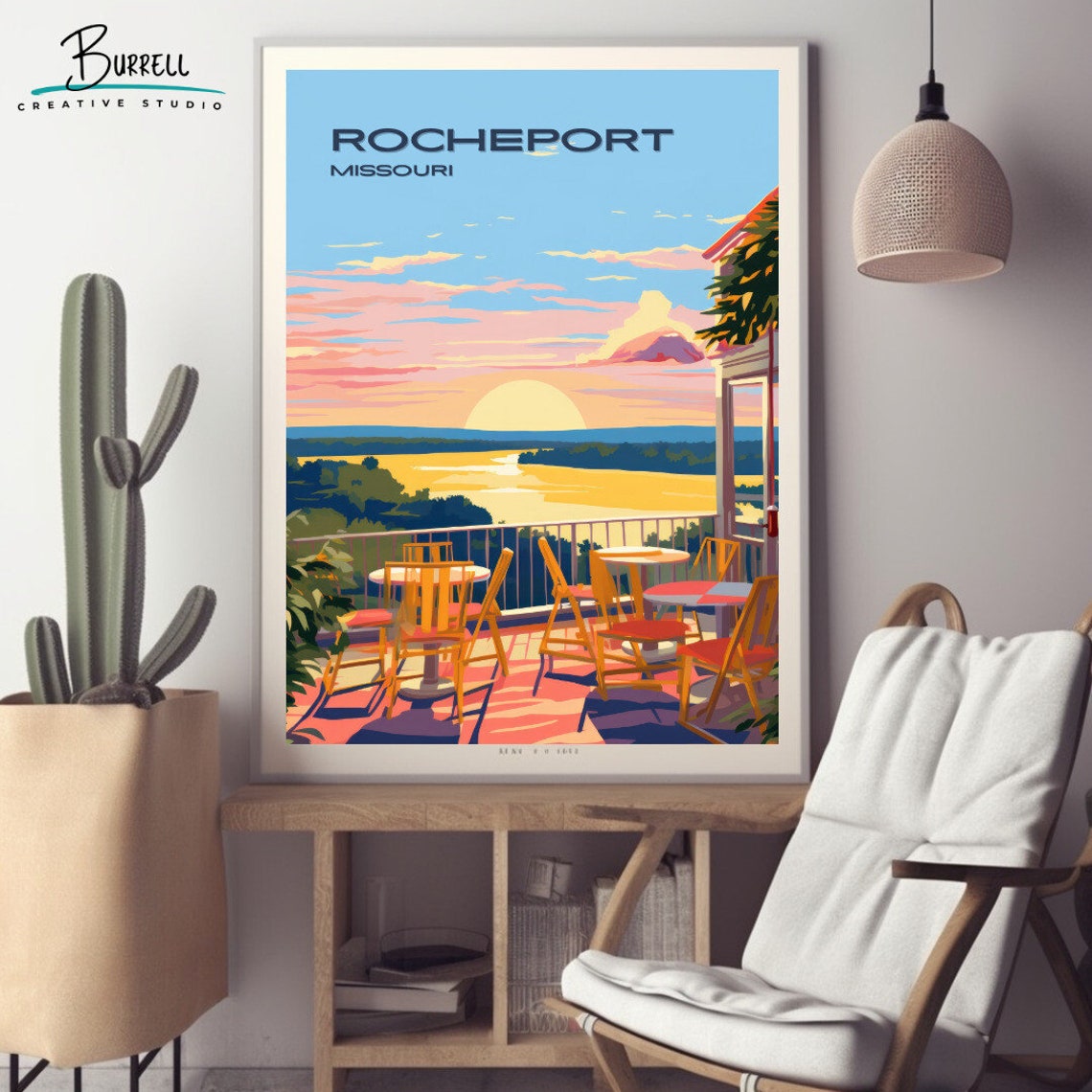 Rocheport Missouri Winery River Terrace Golden Hour Sunset Poster - Image 2
