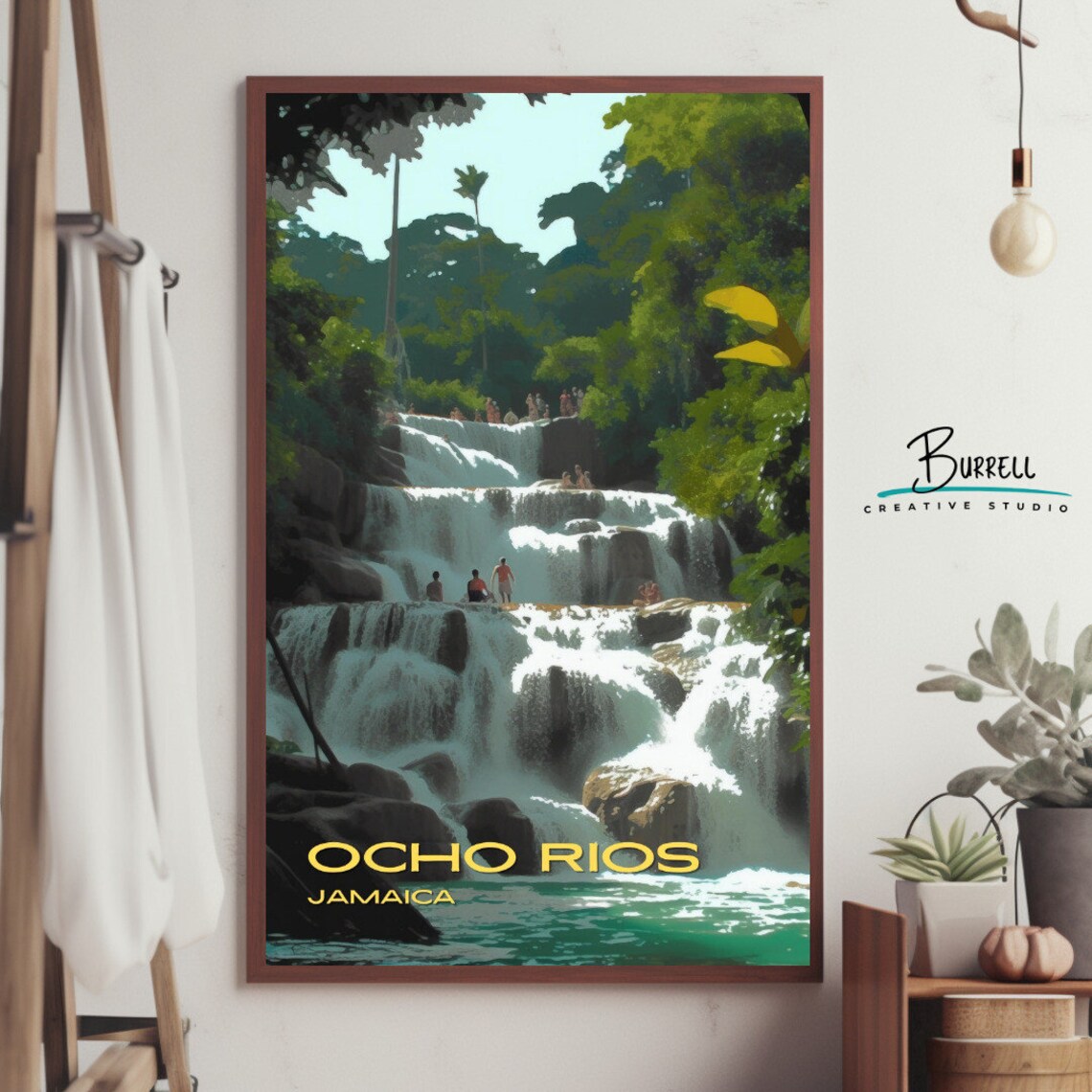 Ocho Rios Jamaica Dunns River Falls Tiered Cascade Jungle Poster - Image 4
