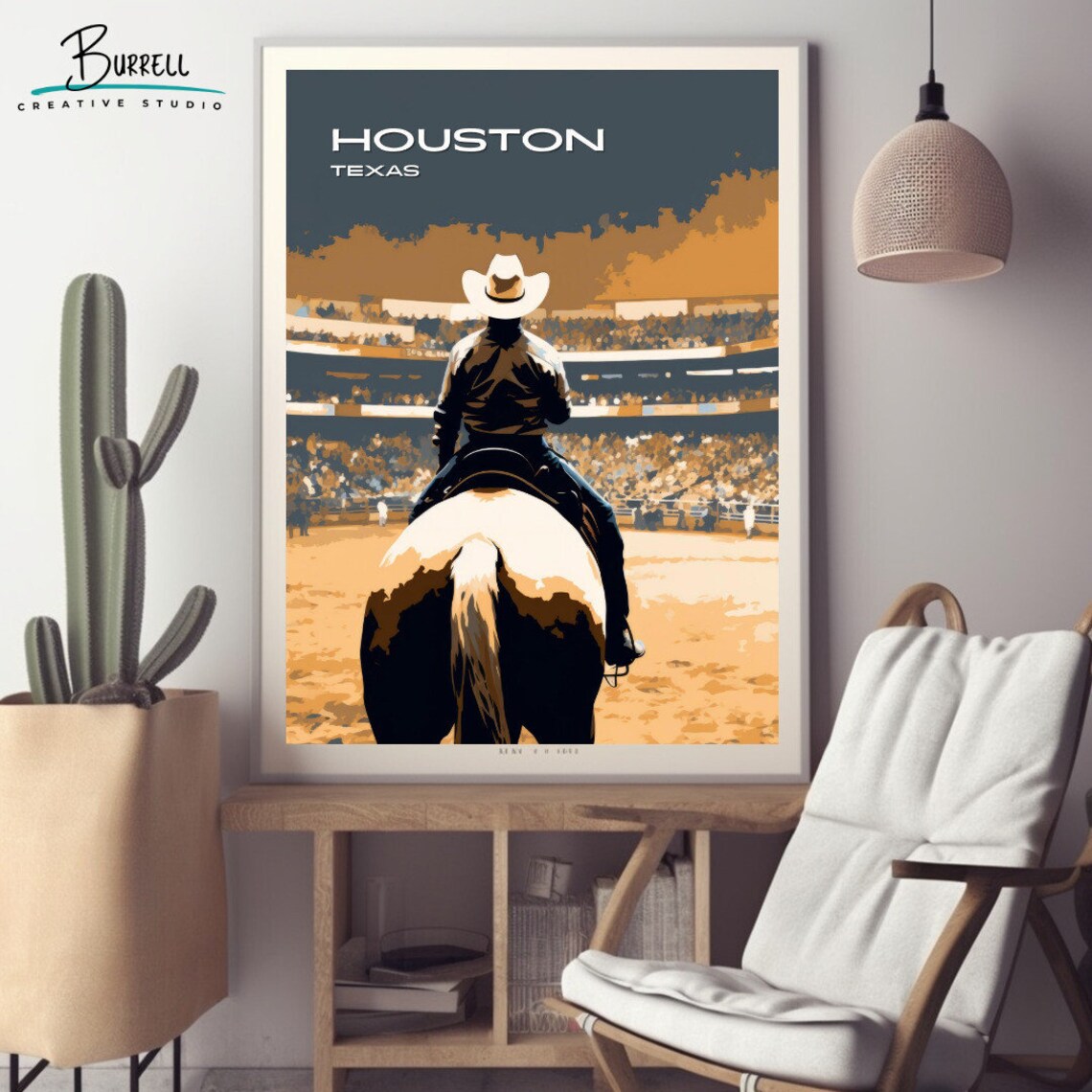 Houston Texas Livestock And Rodeo Show Travel Poster - Image 2