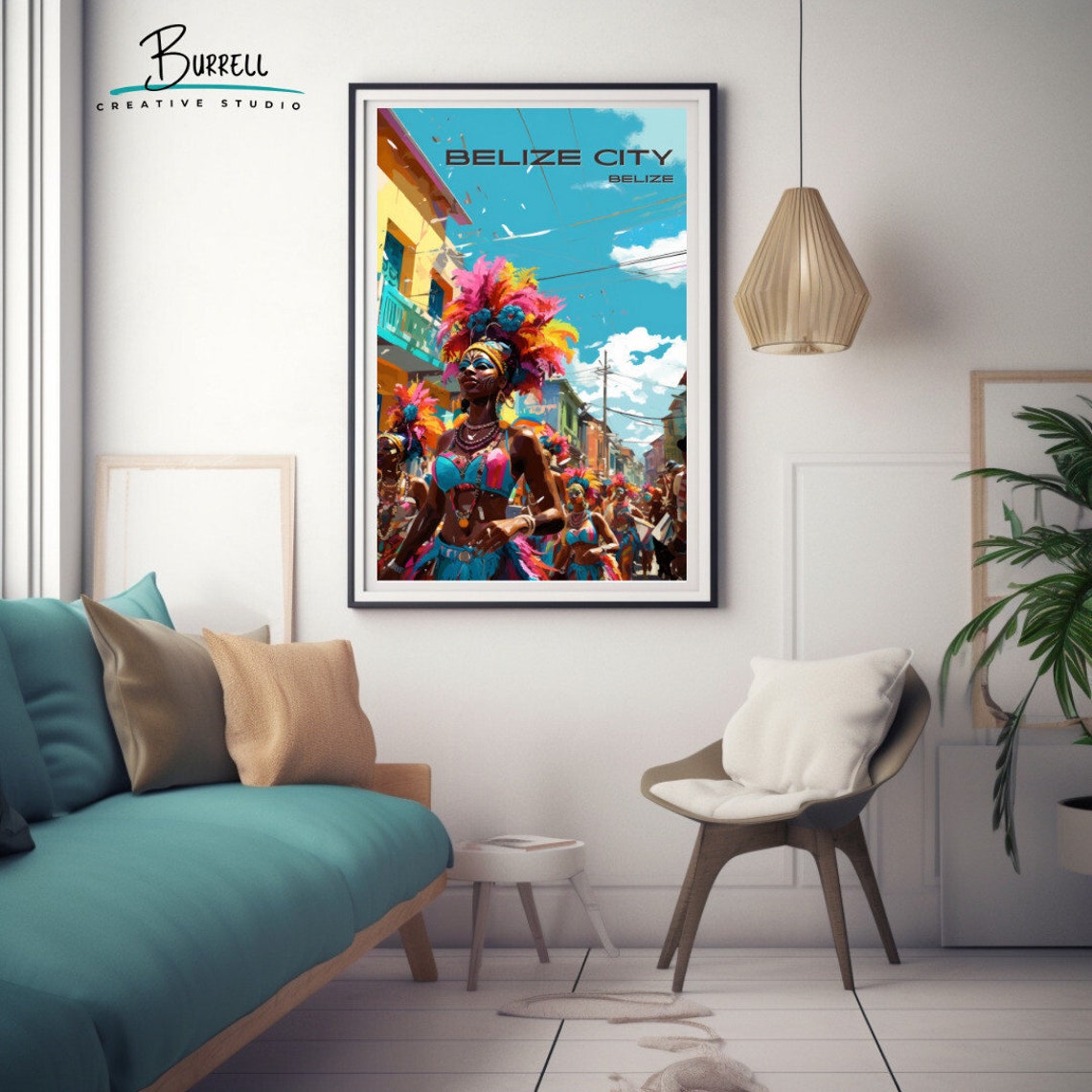 Belize City Belize Carnival Travel Poster Wall Art Poster Print - Image 3