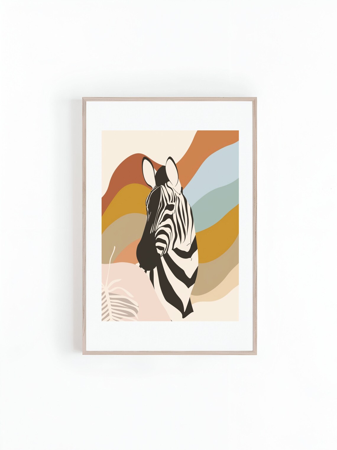 Rainbow Patterned Zebra, Minimalist Animal Print