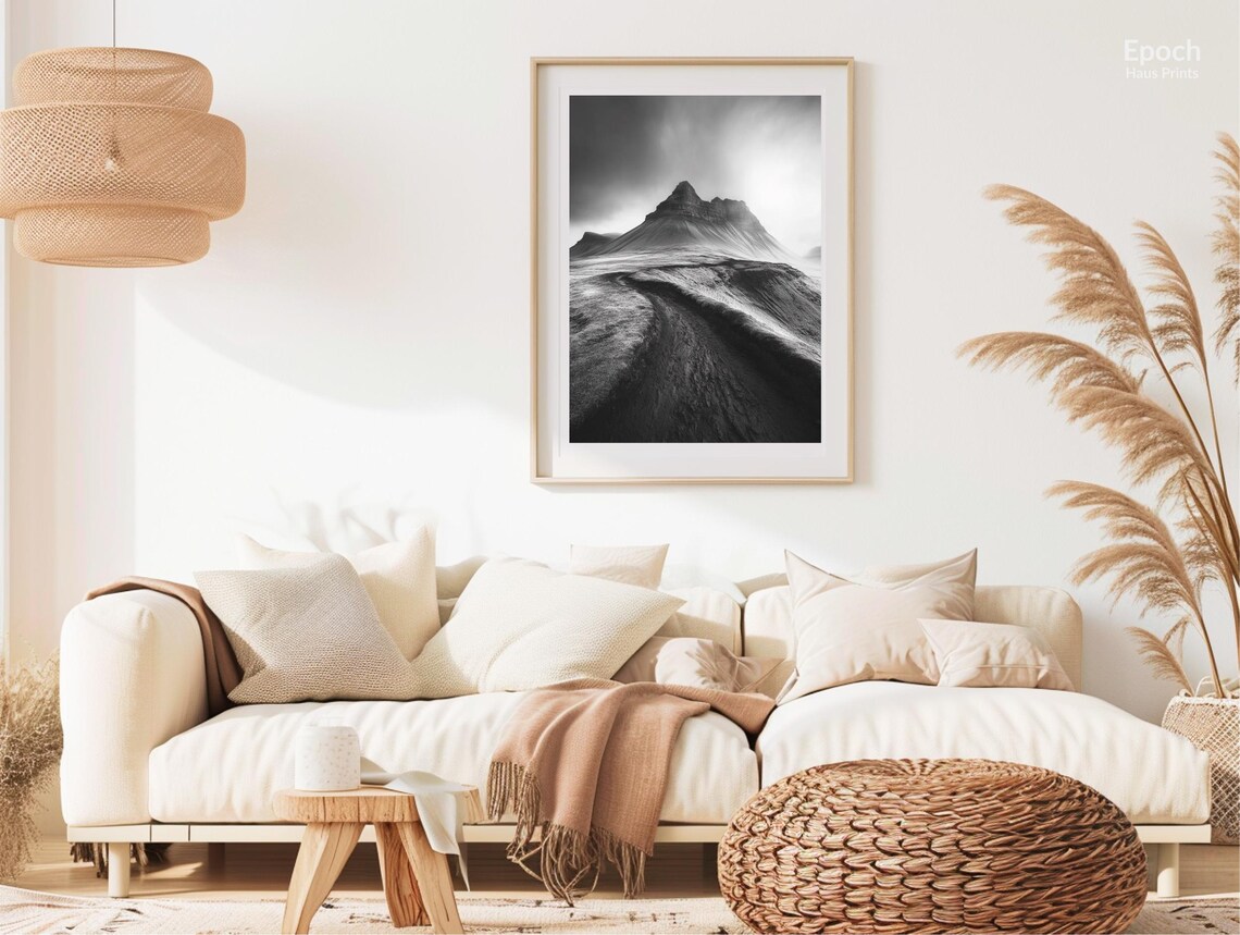 Winding Trail Through Mountains Range, Minimalist Art Print - Image 2