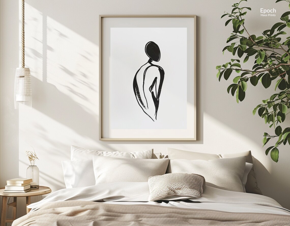 Abstract Woman Stencil Line Art, Minimalist Print - Image 2
