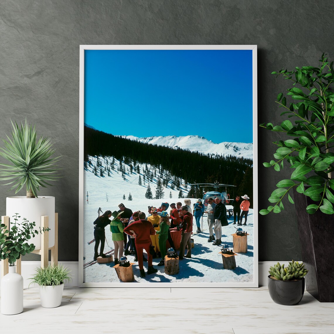 Old Money Ski Fashion, Winter Scene Poster