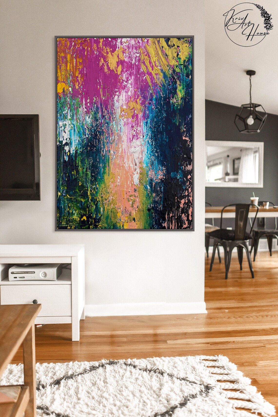 Colorful Abstract Painting Art Print, Maximalist Decor - Image 4