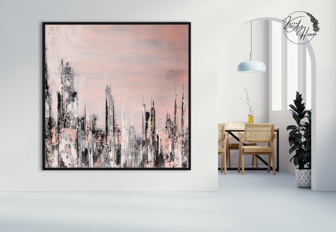 Abstract City Oil-Painting Style Wall Art Print - Image 4