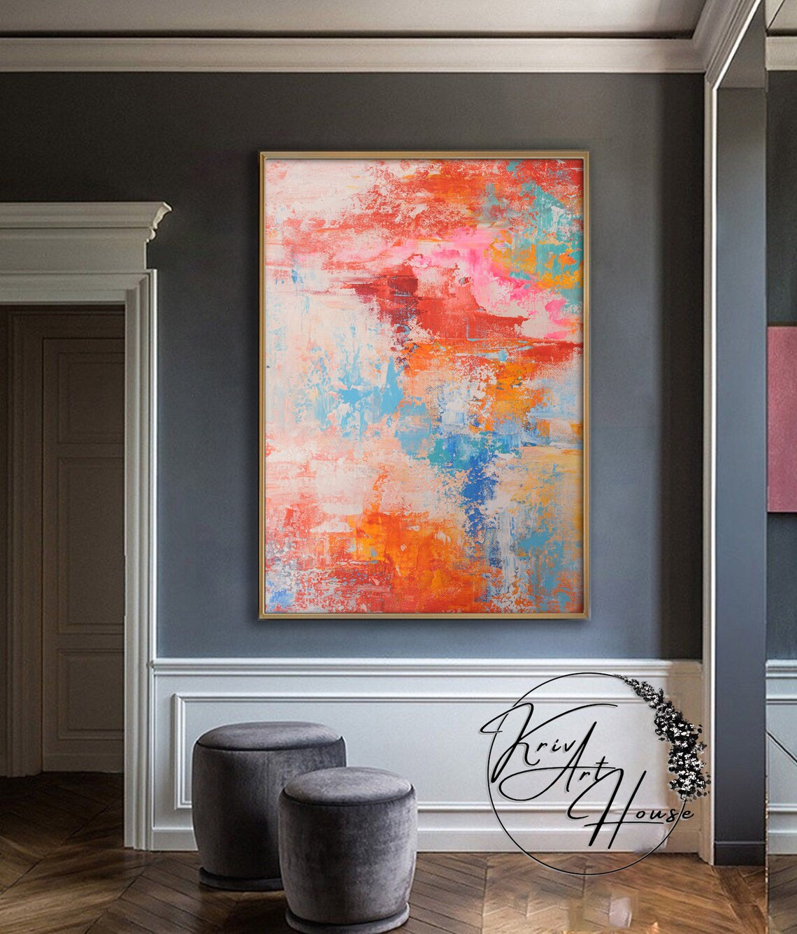 Abstract Acrylic Painting, Oversized Wall Art Print - Image 4