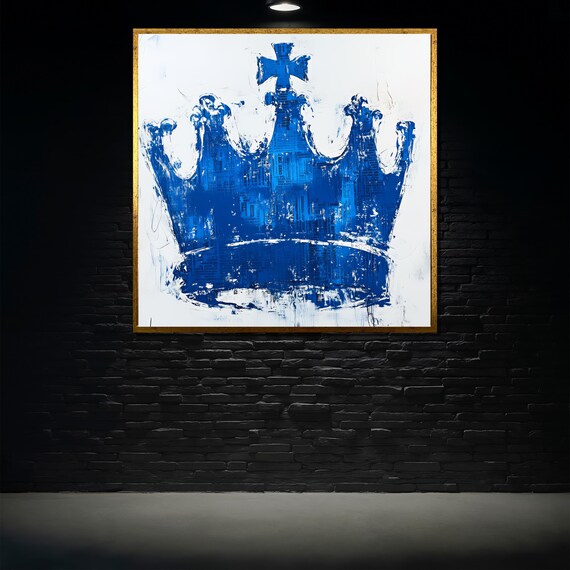 Basquiat Crown Painting Abstract Graffiti Wall Art Pop Art Royal Decor Crown Street Art Home Decor Gift For Art Lovers