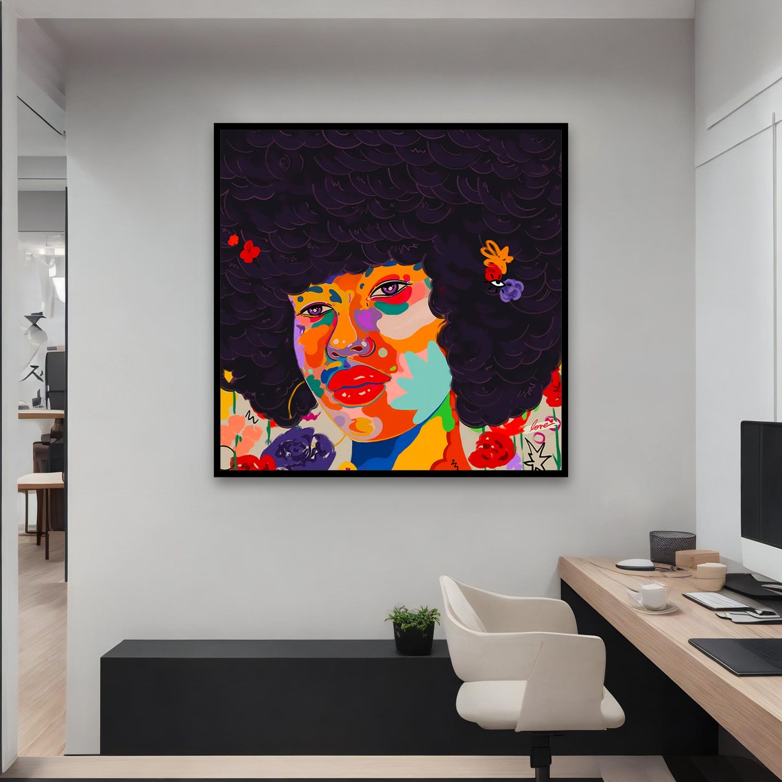 Colorful Afro Woman Pop Art Vibrant Portrait Modern Art Print - Image 4
