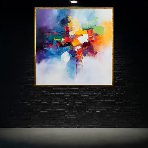 Abstract Colorful Painting Modern Geometric Wall Art Bold Vibrant Artwork Contemporary Home Decor Unique Gift For Art Lovers