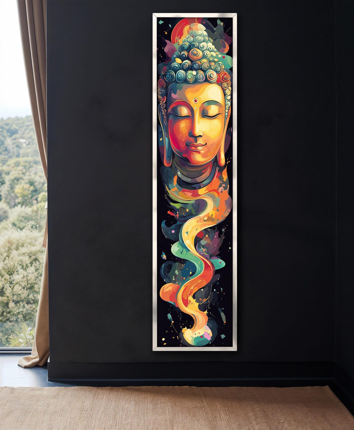 Colorful Abstract Buddha Face Vibrant Zen Meditation Vertical Poster - Image 4