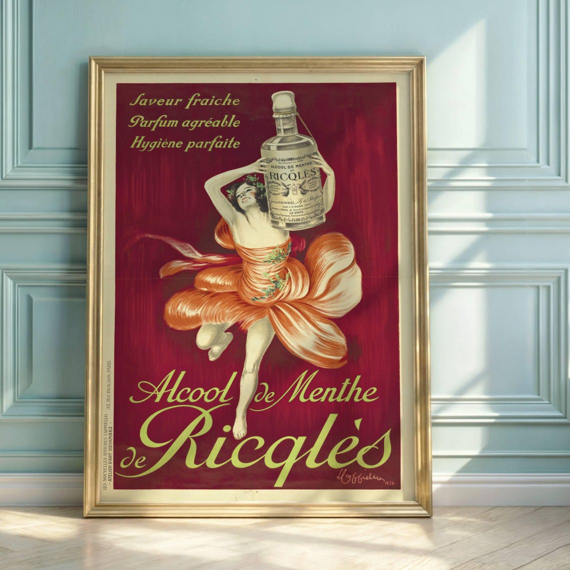 Alcool de Menthe de Ricqles Classic Vintage French Advertising Poster