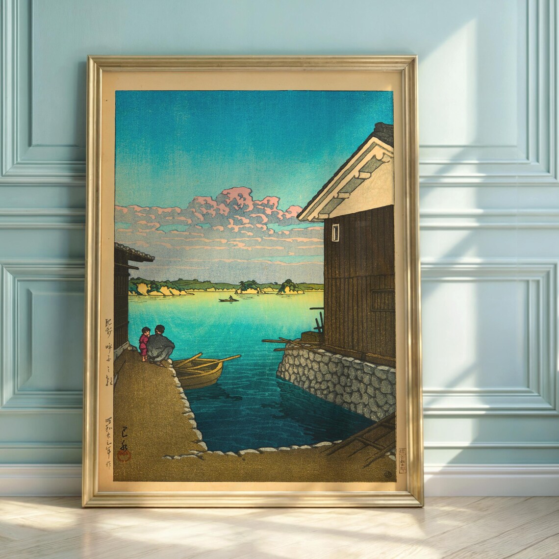 Hasui Kawase Morning in Yobuko Japanese Woodblock Art Poster