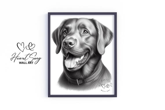 Chesapeake Bay Retriever Natureinspired Art Rustic Country Sketch Print Warm Cozy Cottage Decor V452