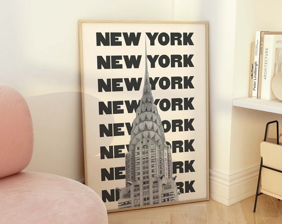 New York City Travel Print Art Black And White Neutral Nyc Travel Exhibition Print Cute Trendy Wall Art