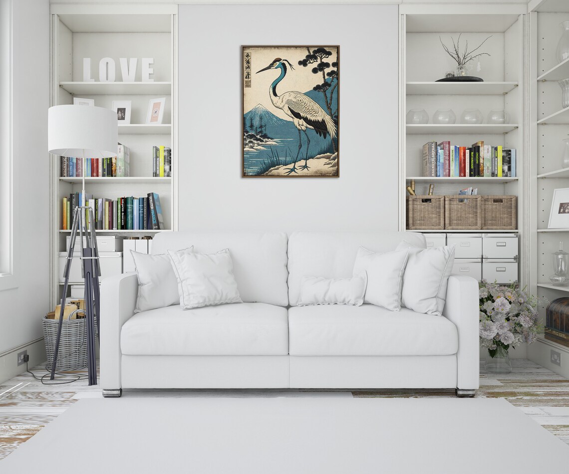 Japanese Crane Japanese Art Style Poster - Image 4
