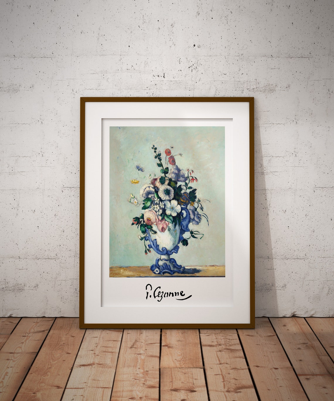Paul Cezanne Flowers In Rococo Vase Still Life Painting Poster - Image 2