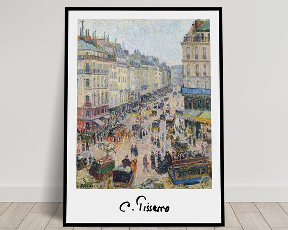 Camille Pissarro Busy Paris Street Scene With Carriages Poster
