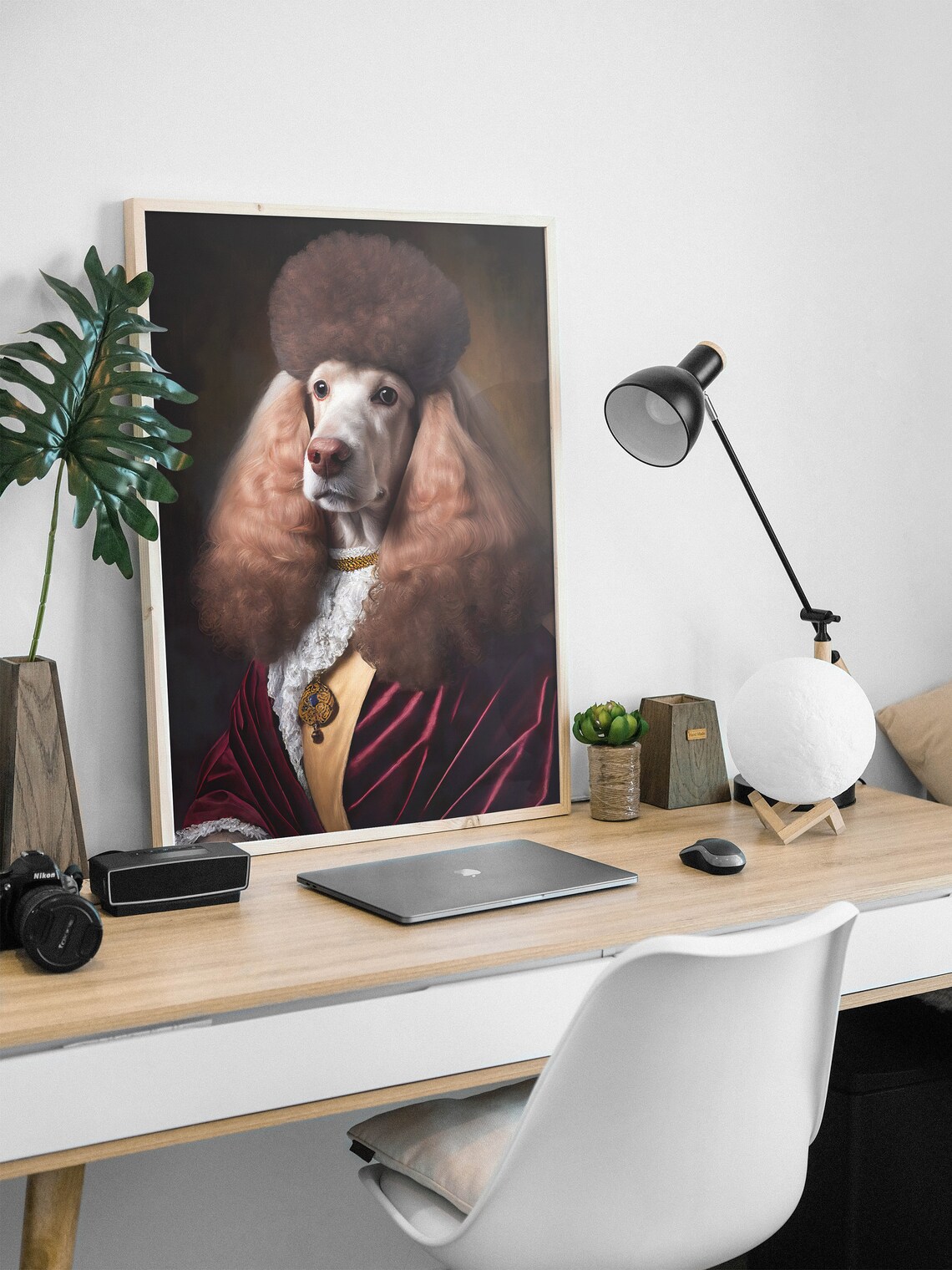 Baroque Poodle Noble Portrait In Velvet Robe And Medal Poster - Image 2