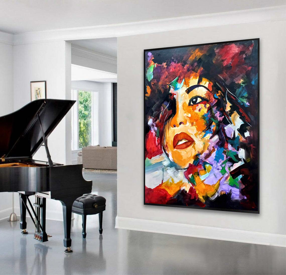 Abstract Woman Portrait Colorful Modern Expressionist Face Painting Poster - Image 3