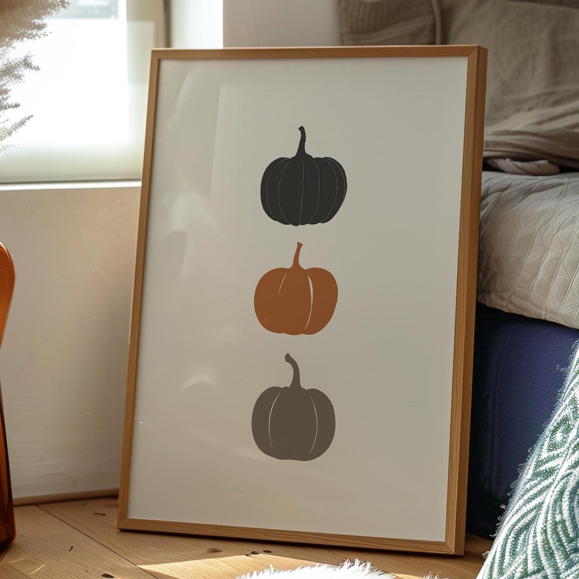 Pumpkin Print Fall Decor Autumn Wall Art Boho