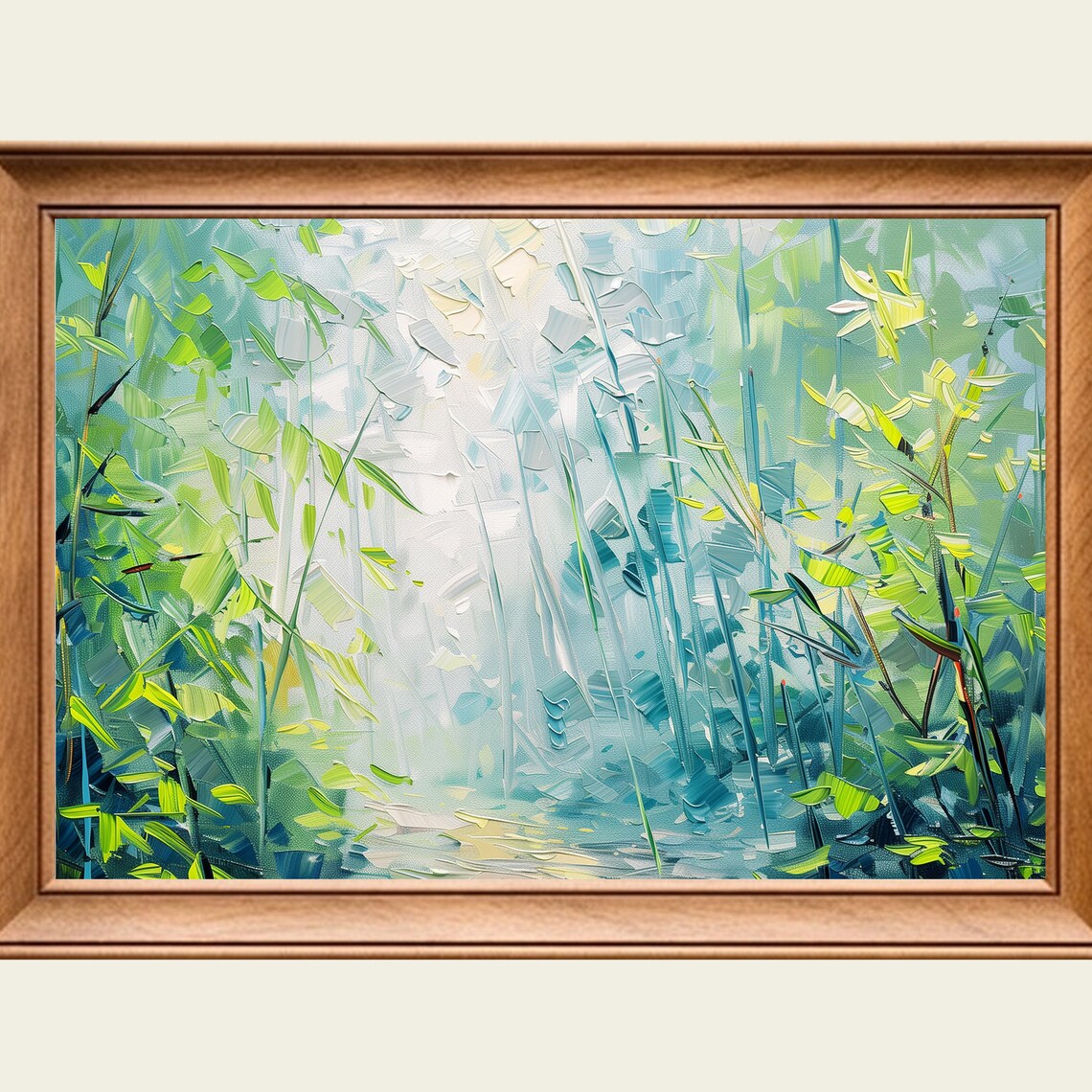 Bamboo Forest Oil Painting Wall Art Print Frame Tv Art Tv