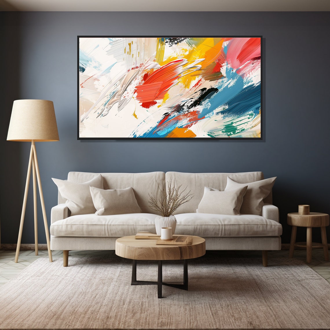 Bold Colorful Abstract Brush Strokes Energy Modern Art Print Poster - Image 4