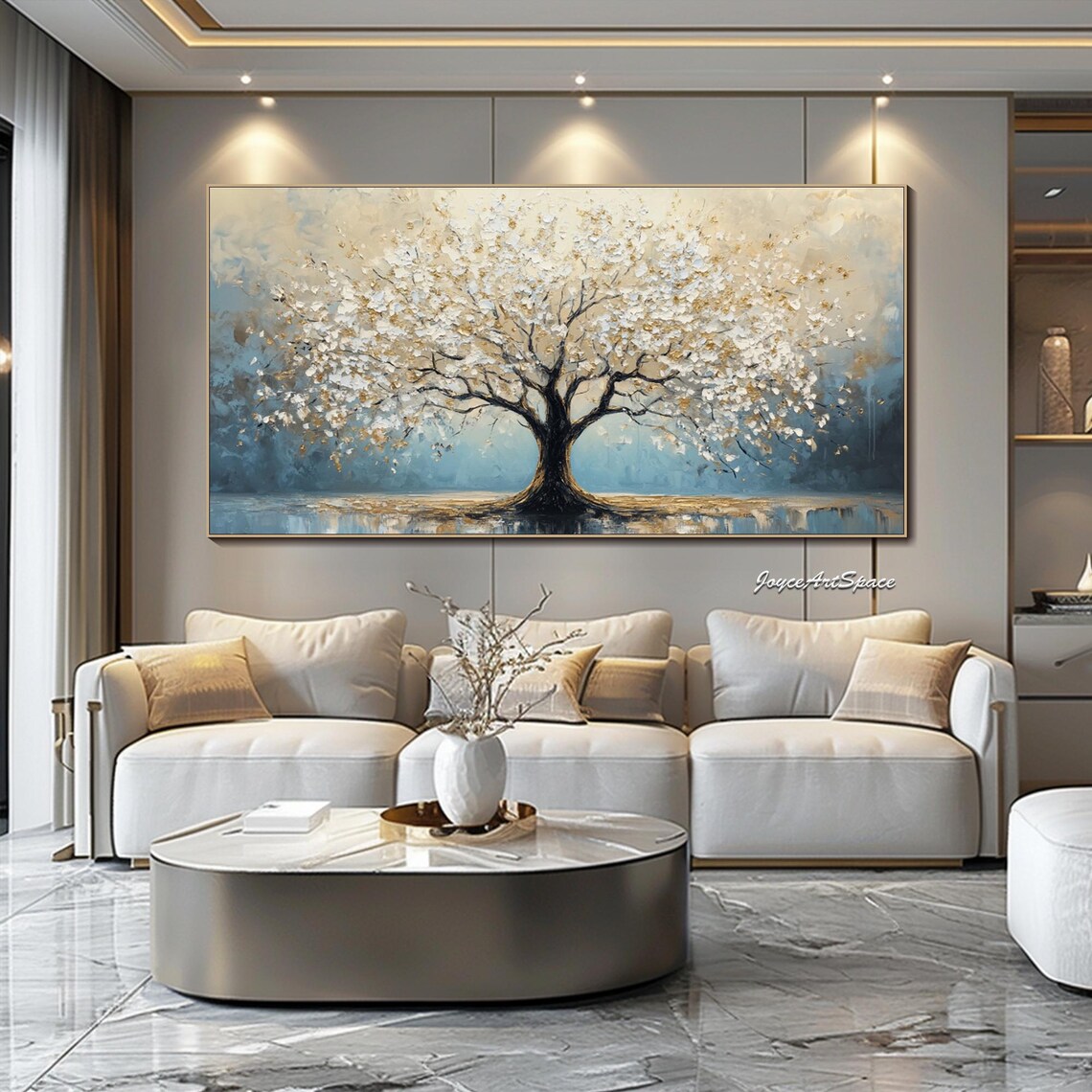 Abstract Tree Oil Painting, Landscape Wall Art Print - Image 4